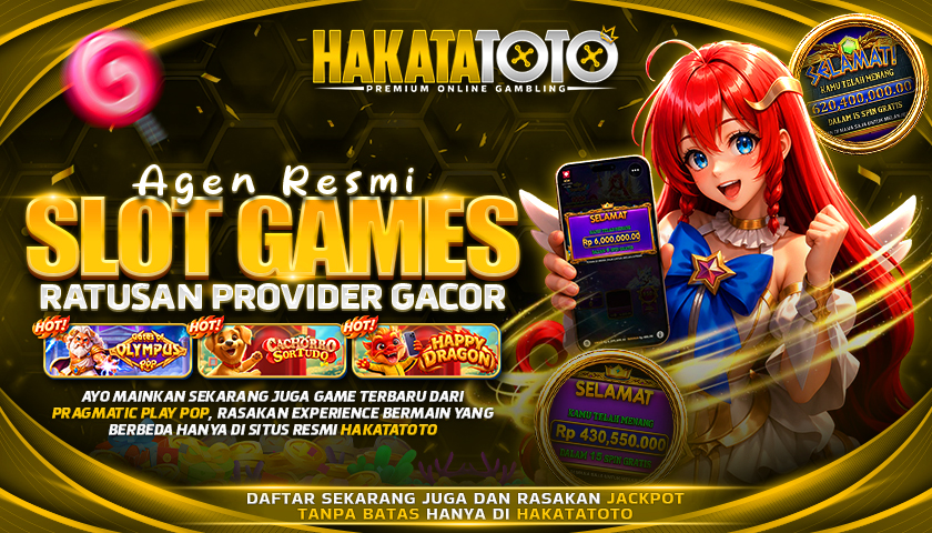 Banner resmi HAKATATOTO slot games dan TOTOSLOT Indonesia